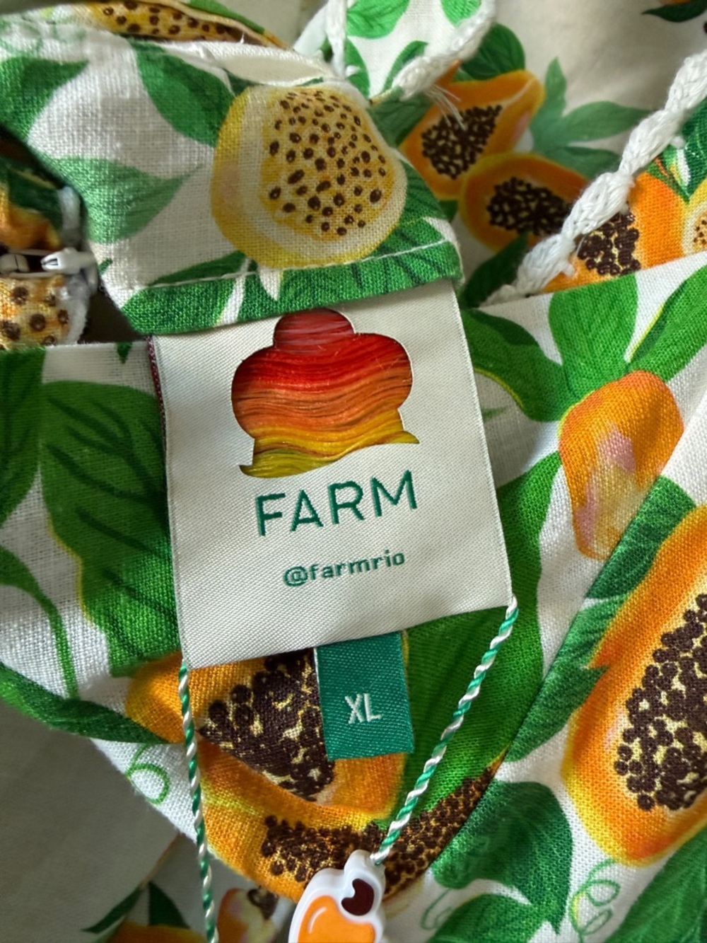 FARM Rio White Maxi Dress with Yellow and Green Floral Print - Picture 5 of 6